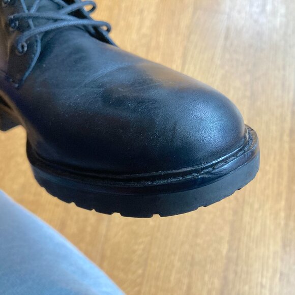 Womens Ralph Lauren Ensley Leather Combat Boots Excellent 11 Black Dr. Martens - Picture 12 of 15